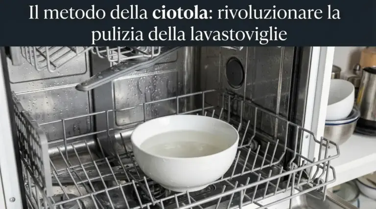 Ciotola bianca con acqua posizionata nel cestello inferiore di una lavastoviglie aperta