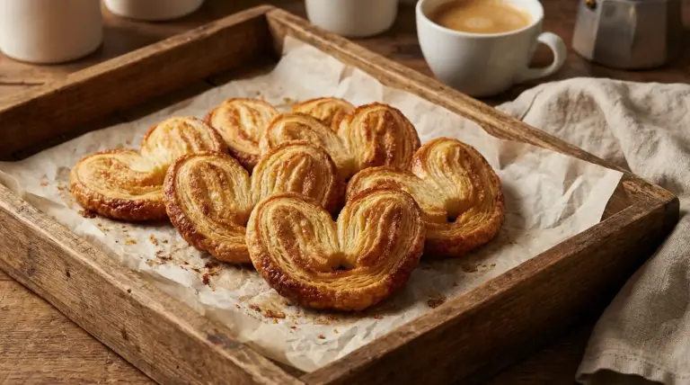 Prussiane fatte in casa dorate su una teglia di legno con carta da forno